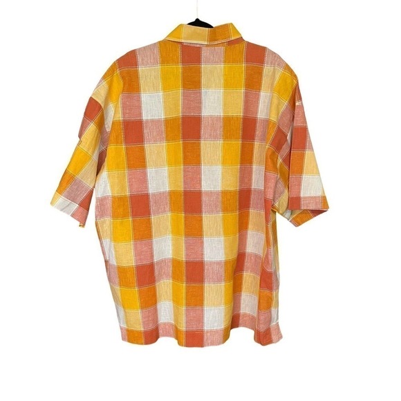 Hip Hop History Linen Button Front Shirt Men’s 2XL Streetwear Check Summer Style - Picture 8 of 8